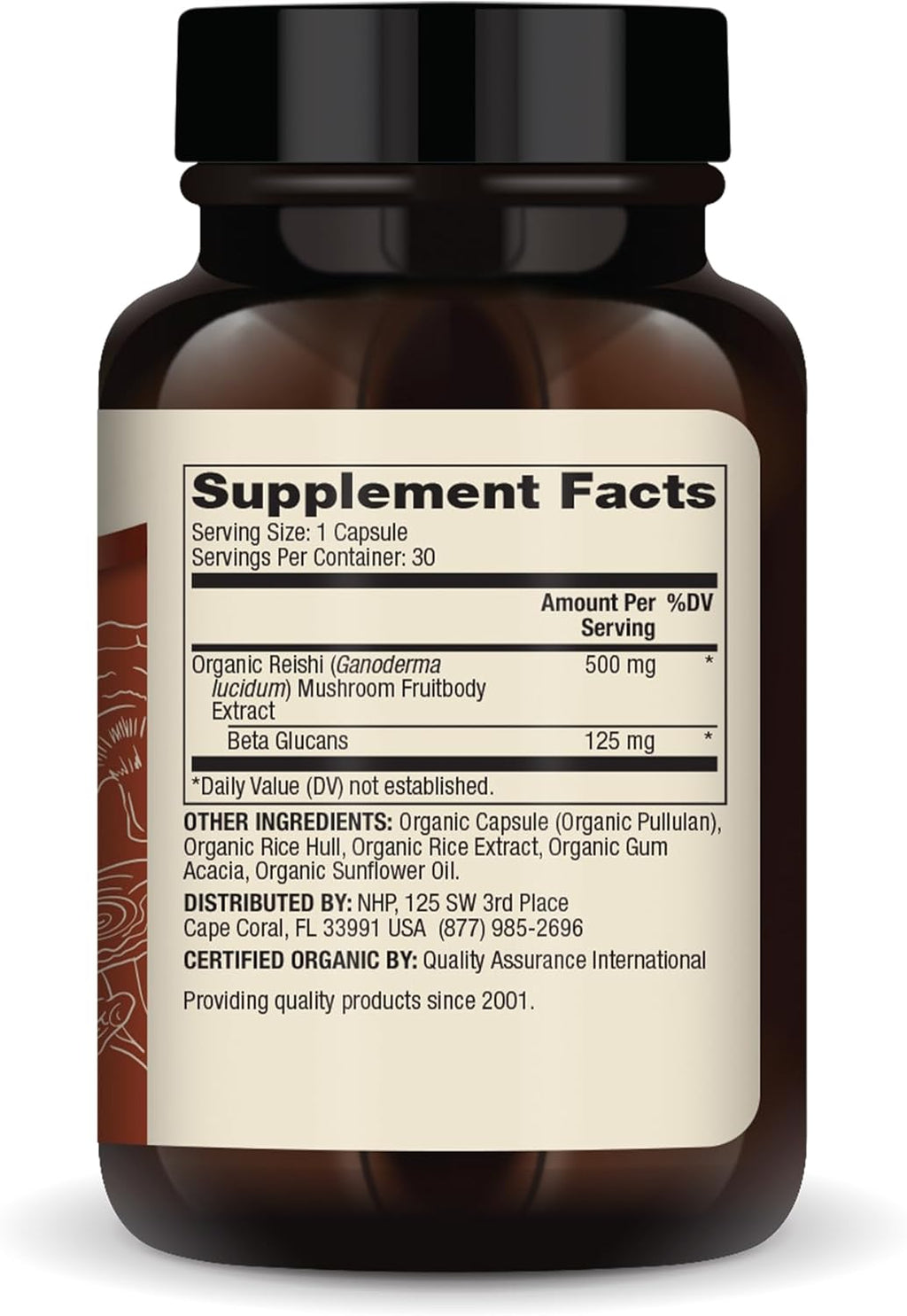 Dr. Mercola Organic Reishi Mushroom Extract, Dietary Supplement, Immune Support, Non-GMO, Certified USDA Organic - 30 Servings (30 Capsules)