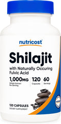 Nutricost Shilajit Capsules (1,000 mg Per Serving) (120 Capsules) - Shilajit Extract with Naturally Occuring Fulvic Acid, 60 Servings, Gluten Free, Non-GMO, Vegan Friendly Dietary Supplement