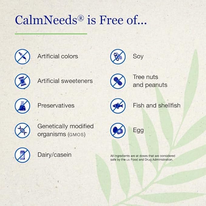 Neuro Needs CalmNeeds® Promote Calm and Positive Mood - Formula Contains Vitamins B6, Magnesium, L-theanine, 5-HTP, and GABA, 60 Veggie Capsules