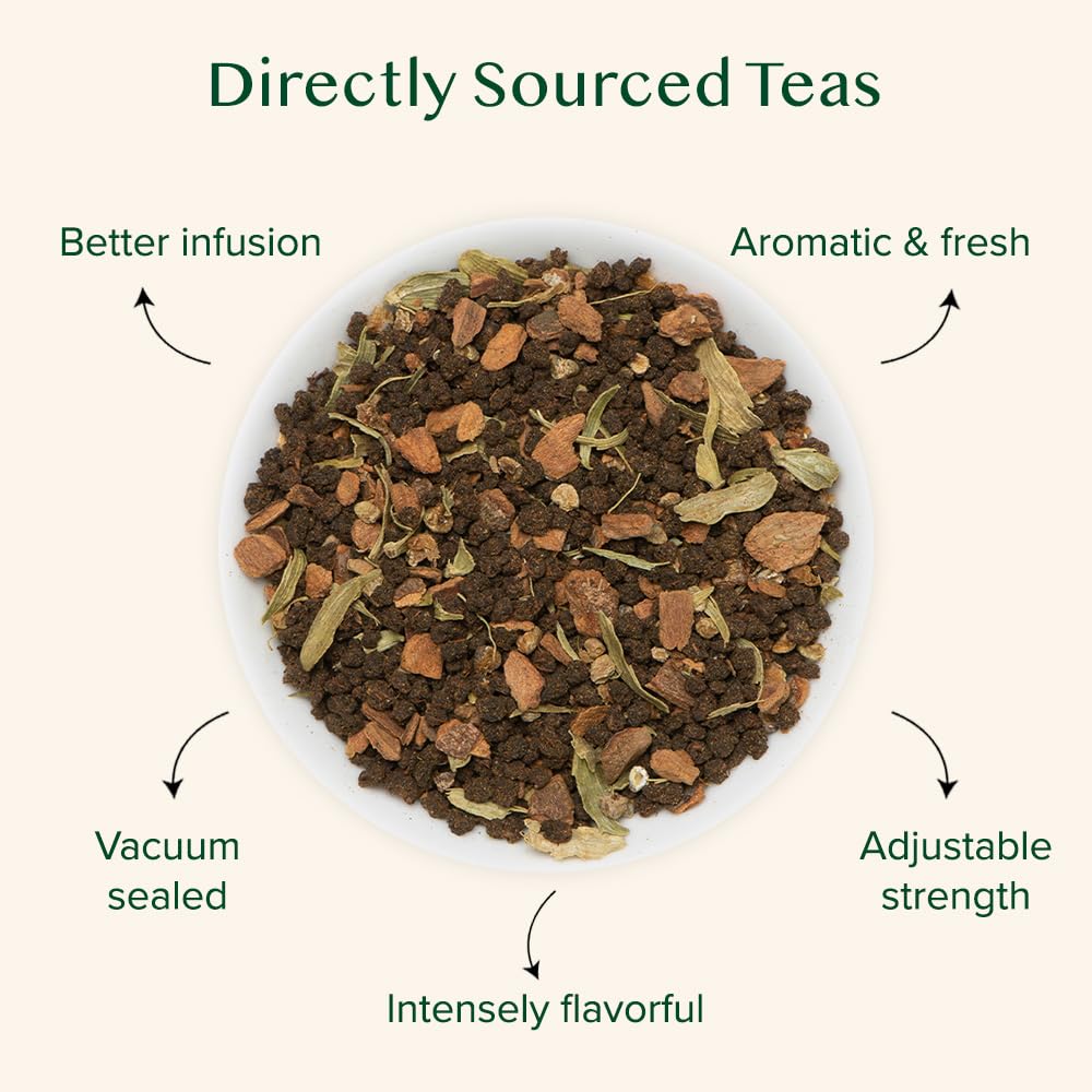 VAHDAM, Cinnamon Masala Chai Tea (50+ Cups,3.53oz) Ancient Cinnamon Tea Recipe | Spiced Chai Tea Loose Leaf | Brew Hot Black, Iced Or Chai Latte | Pure Unblended Loose Leaf Tea | Vacuum Sealed
