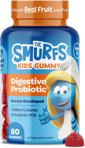 The Smurfs Kids Probiotic Gummies with 1 Billion CFU Probiotics & Prebiotics Chewable Probiotic Kids for Digestive Support, Healthy Gut & Immune Health | Ages 3+ | Made with Real Fruit | 80 Count