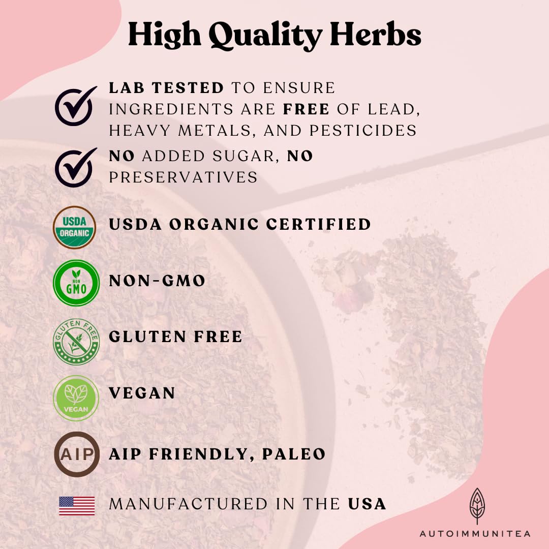 AutoimmuniTea – AIP Balance Tea for Women, Autoimmune Protocol Caffeine Free Eleuthero Tulsi, Spearmint, Licorice Tea Bags