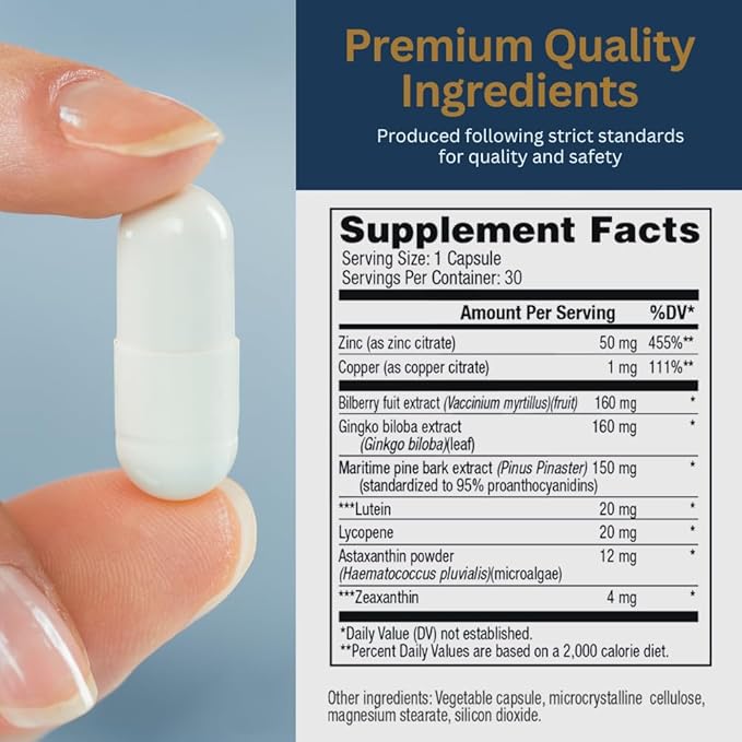 Zenith Labs Vision 20 Eye Vitamins - Lutein, Zeaxanthin, and Bilberry Extract - Supports Eye Strain, and Eye Health - Carotenoid Blend, 3 Pack