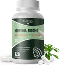 Moringa Capsules,Rich Moringa Powder with Turmeric & Ginger,Natural Green Antioxidant Superfood - Supports Energy,Skin Health,Gut Health,with Essential Vitamins & Amino Acids,120pcs-2 pack