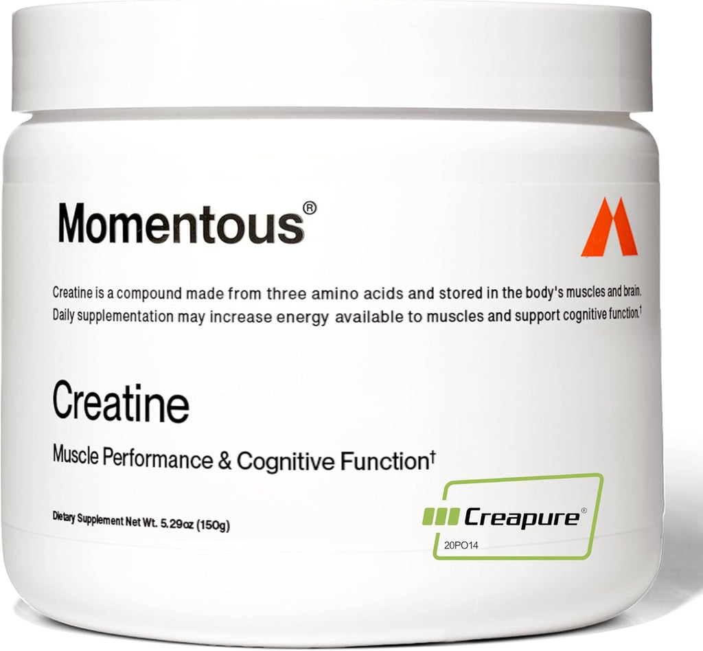 Momentous Creatine Monohydrate Powder - Creapure Creatine Powder - Supports Strength, Lean Muscle, & Recovery for Men & Women - NSF Certified for Sport - 5 g per Serving - 30 Servings