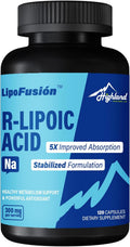 R Lipoic Acid (Na) 300mg per Serving, 120 Capsules, Up to 5X Improved Absorption, Excellent Nutritional Supplement for Healthy Metabolism Support and Antioxidants-1 Bottle