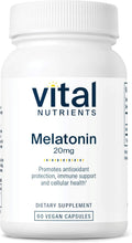 Vital Nutrients Melatonin 20mg | Vegan | Sleep Supplement to Support The Body's Natural Sleep Cycle* | Gluten, Dairy, Soy Free | 60 Capsules