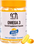 Chilled Triple Strength Omega 3 Fish Oil Supplement, We Solved The Omega 3 Oxidation Problem | Cold-Packed for Freshness & Potency – Heavy Metal Free EPA & DHA for Heart & Brain Support, 100 Softgels