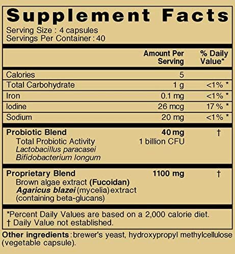 Fucoidan 3-Plus Brown Seaweed Immunity Supplement with Three Types of High Purity Fucoidan Organic Mekabu Fucus Mozuku Agaricus Made in Japan (Vegetable Capsule, 5 Bottles)