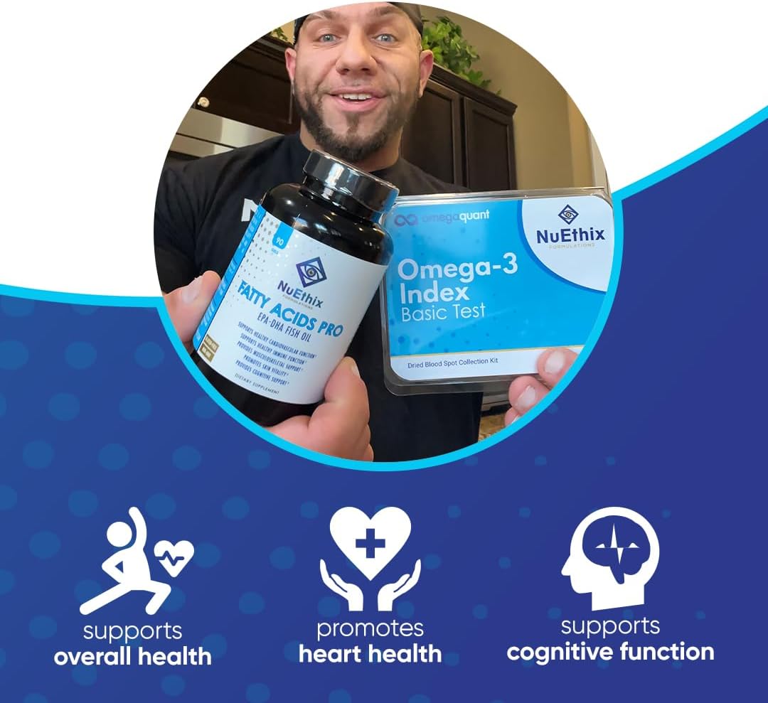 NuEthix Formulations Fatty Acids Pro EPA-DHA Fish Oil Dietary Supplement, Super Concentrated and Purified Fish Oil Blend for Optimal Wellness, 90 Gel Capsules