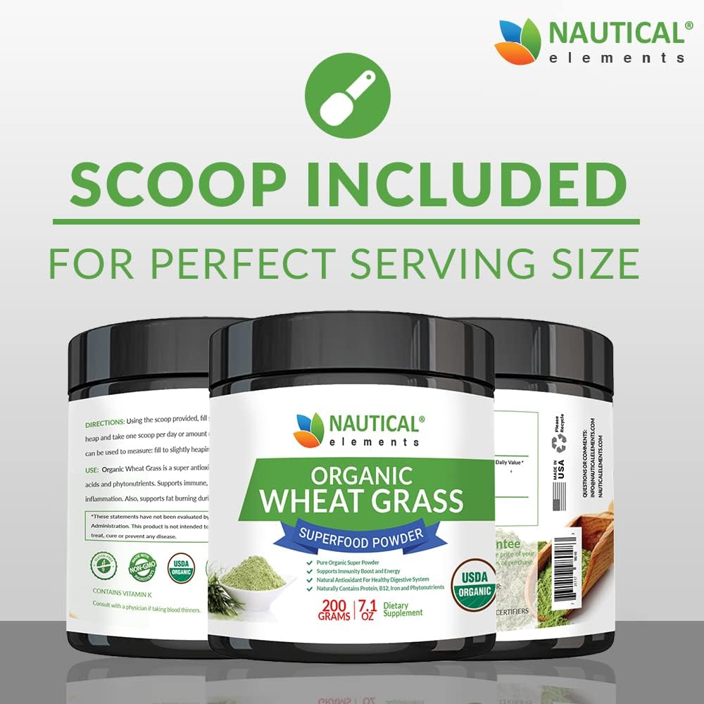 Wheatgrass Powder - USDA Certified Organic Wheat Grass Powder That Is Rich In Essential Amino Acids, Chlorophyll, Antioxidants, Fatty Acids, Minerals & Vitamins - US Grown - Vegan & Non-GMO Superfoods