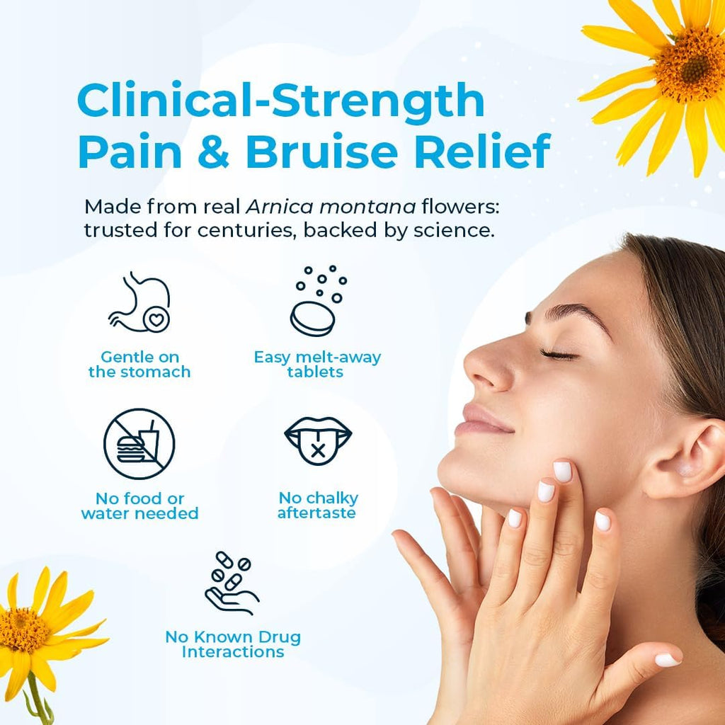 VitaMedica Arnica Montana Blister Pack 30X Tablets for Bruising Pain and Swelling | Plant Based Formula | Recommended by Plastic Surgeons | Natural Recovery Surgery Or Injury | 3 Pack | 45 Servings
