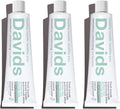 Davids Hydroxi™ Fluoride Free Nano Hydroxyapatite Toothpaste for Remineralizing Enamel & Sensitive Relief, Whitening, Antiplaque, SLS Free, Natural Peppermint, 4oz, Made in USA (3 Pack)