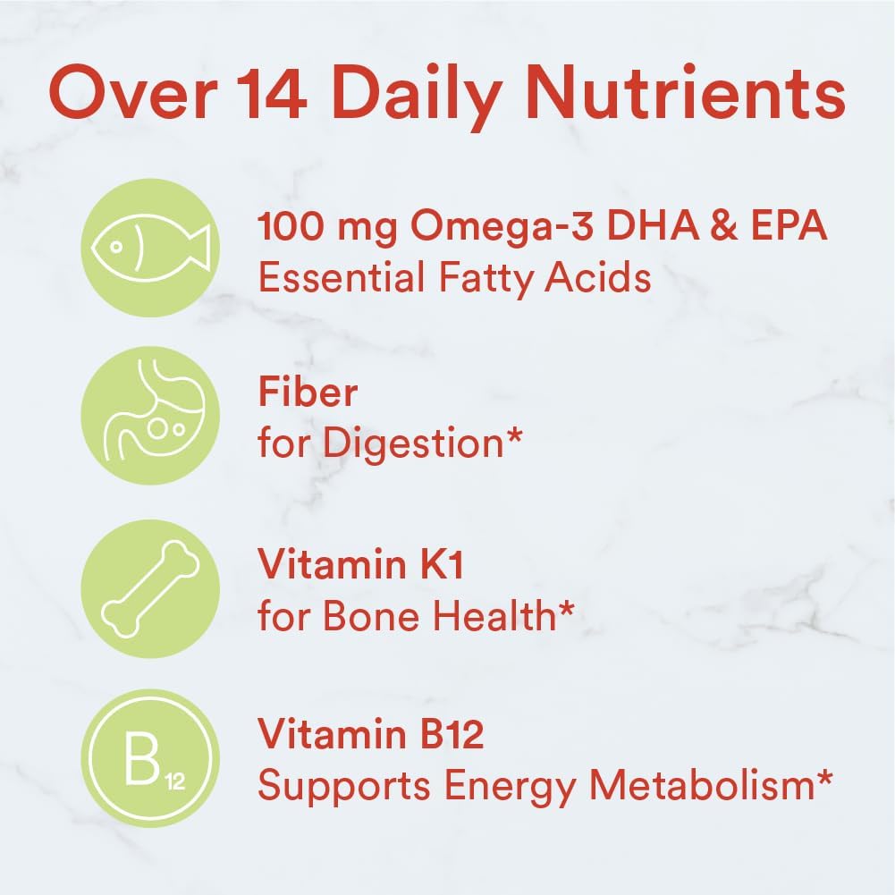 SmartyPants Kids Multivitamin Gummies and Fiber Supplement: Vitamin D3, C, Vitamin B12, B6, A, Zinc, Biotin, Inositol, Fiber Gummies, Three Fruit Flavors, 90 Count (22 Day Supply)
