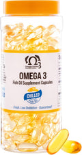 Chilled Triple Strength Omega 3 Fish Oil Supplement, We Solved The Omega 3 Oxidation Problem | Cold-Packed for Freshness & Potency – Heavy Metal Free EPA & DHA for Heart & Brain Support, 200 Softgels