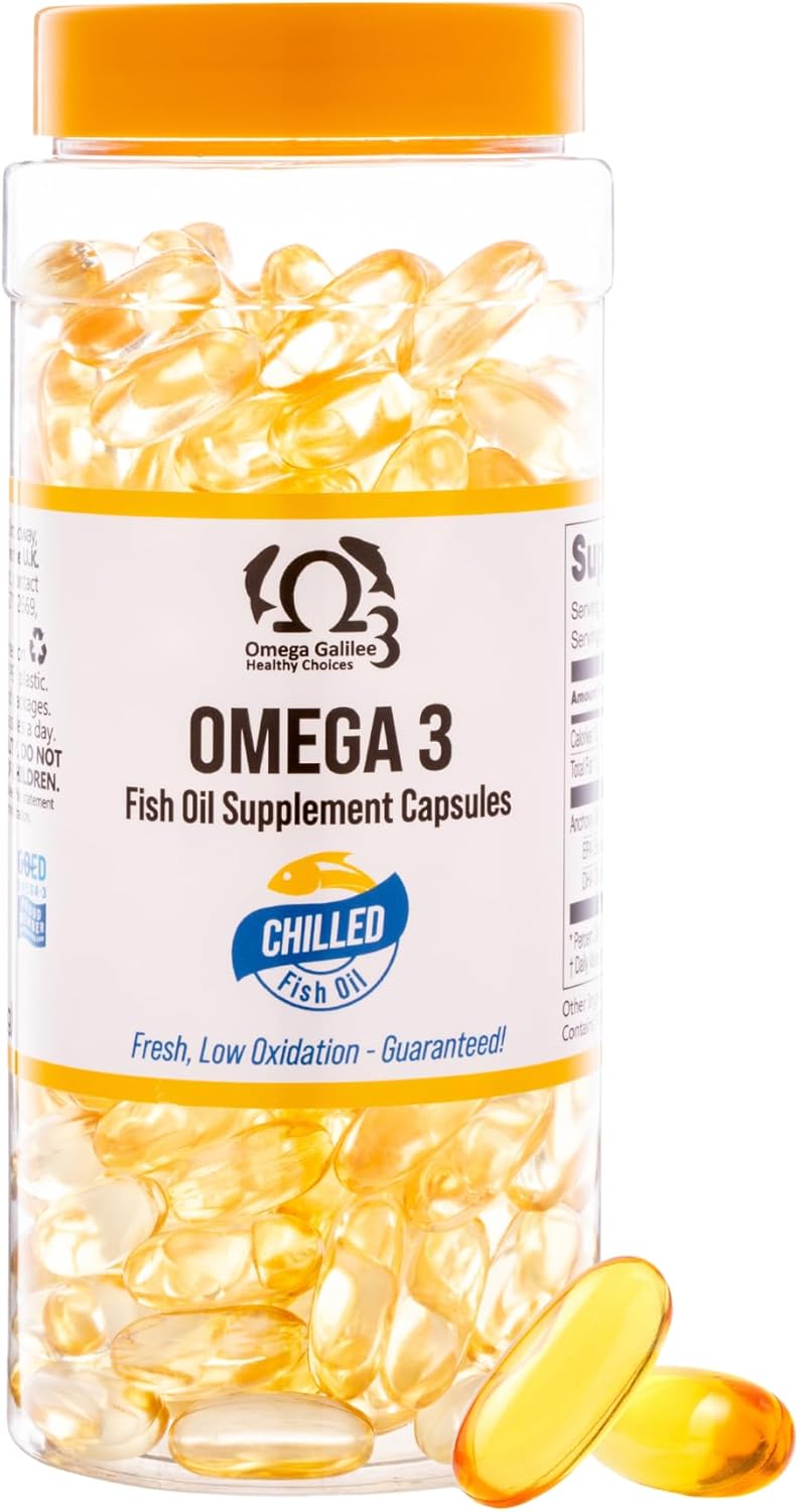 Chilled Triple Strength Omega 3 Fish Oil Supplement, We Solved The Omega 3 Oxidation Problem | Cold-Packed for Freshness & Potency – Heavy Metal Free EPA & DHA for Heart & Brain Support, 200 Softgels