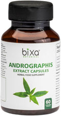 bixa BOTANICAL Ayurvedic Natural Herbal Supplement Andrographis (Kalmegh) Extract 20% Andrographolide | Natural Liver Tonic | for Healthy Immunity (450mg) Veg Capsules 60 Count (Pack of 1)