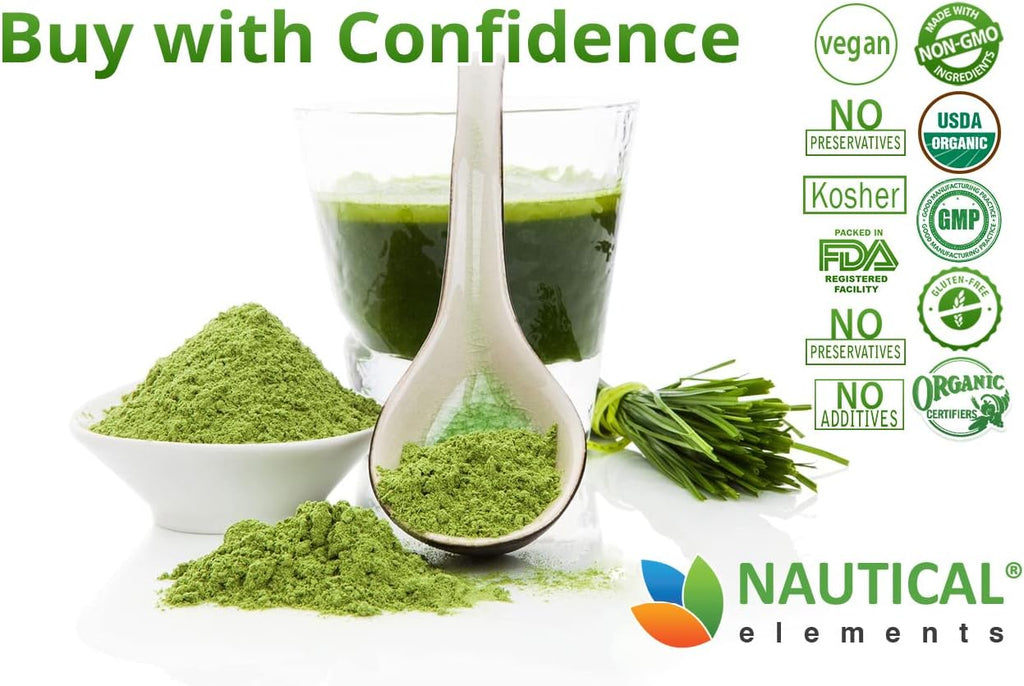 Wheatgrass Powder - USDA Certified Organic Wheat Grass Powder That Is Rich In Essential Amino Acids, Chlorophyll, Antioxidants, Fatty Acids, Minerals & Vitamins - US Grown - Vegan & Non-GMO Superfoods