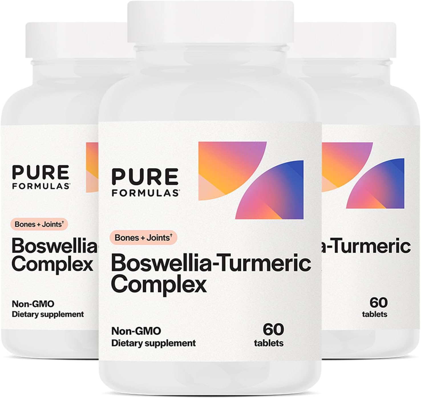 PureFormulas Boswellia Turmeric Supplements for Joint Health & Immune Support Boswellia Extract Turmeric Supplement 60 Tablets, 3-Pack