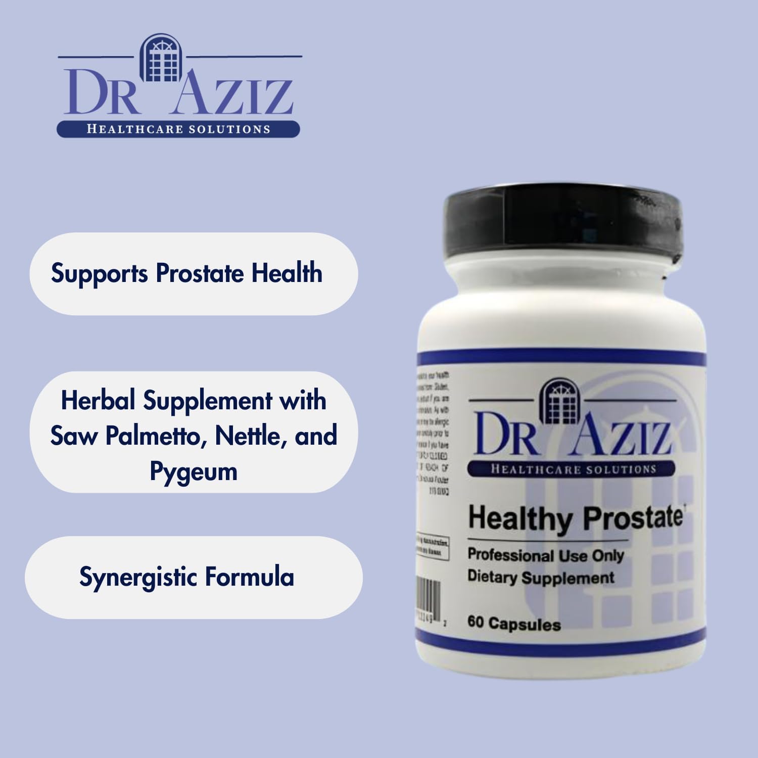 Healthy Prostate - Prostate Support Supplement - Herbal Supplement with Saw Palmetto, Nettle, and Pygeum for Men – Supports Urinary Health & Overall Wellness – 60 Capsules