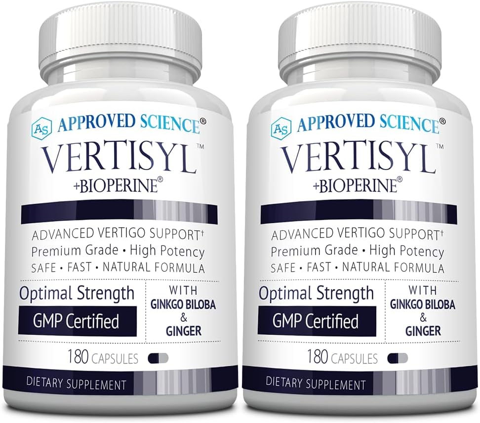 Approved Science VertiSyl - Ginkgo Biloba, Ginger, Vitamin D3, BioPerine - 180 Capsules - Pack of 2