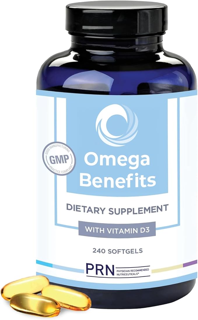 DE Omega 3 Supplement - 240 Softgels, 60-Day Supply - rTG Omega 3 Fatty Acids with 1680mg EPA, 560mg DHA & Vitamin D for Skin, Joint, Eye & Heart Health