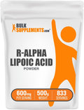 BulkSupplements.com R-Alpha Lipoic Acid Powder - R-ALA Supplement, R Alpha Lipoic Acid 200mg - Antioxidants Supplement, Gluten Free, 200mg per Serving, 500g (1.1 lbs) (Pack of 1)