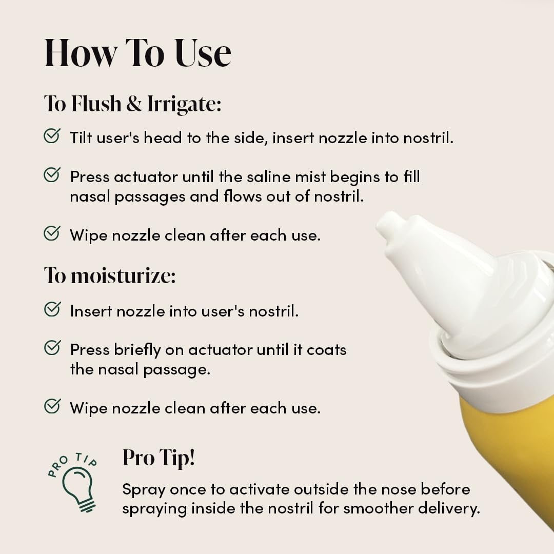 Kids' Saline Nasal Mist by Beekeeper's Naturals, Clears Stuff Noses, Nasal Spray for Kids 1+ w/ Saline, Aloe & Propolis, 3 fl oz