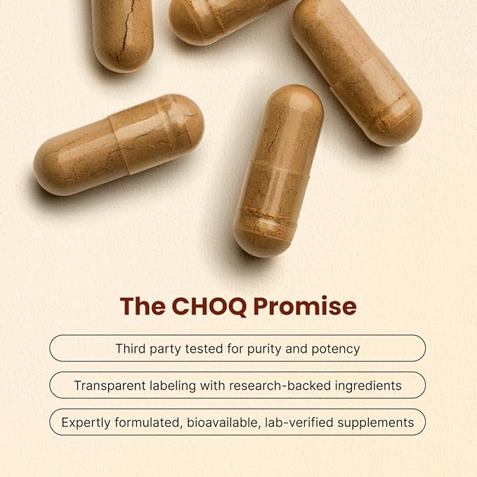 CHOQ Seven Wonders Organic Mushroom Complex - Lions Mane, Reishi, Chaga, Cordyceps - Immune Support Stress Relief Natural Energy - 30 Caps