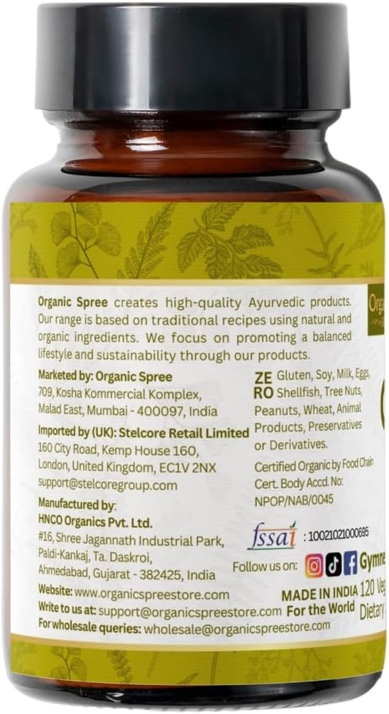 Gymnema 120 Tablets – USDA Organic Gymnema Sylvestre Supplement - Pack of 2