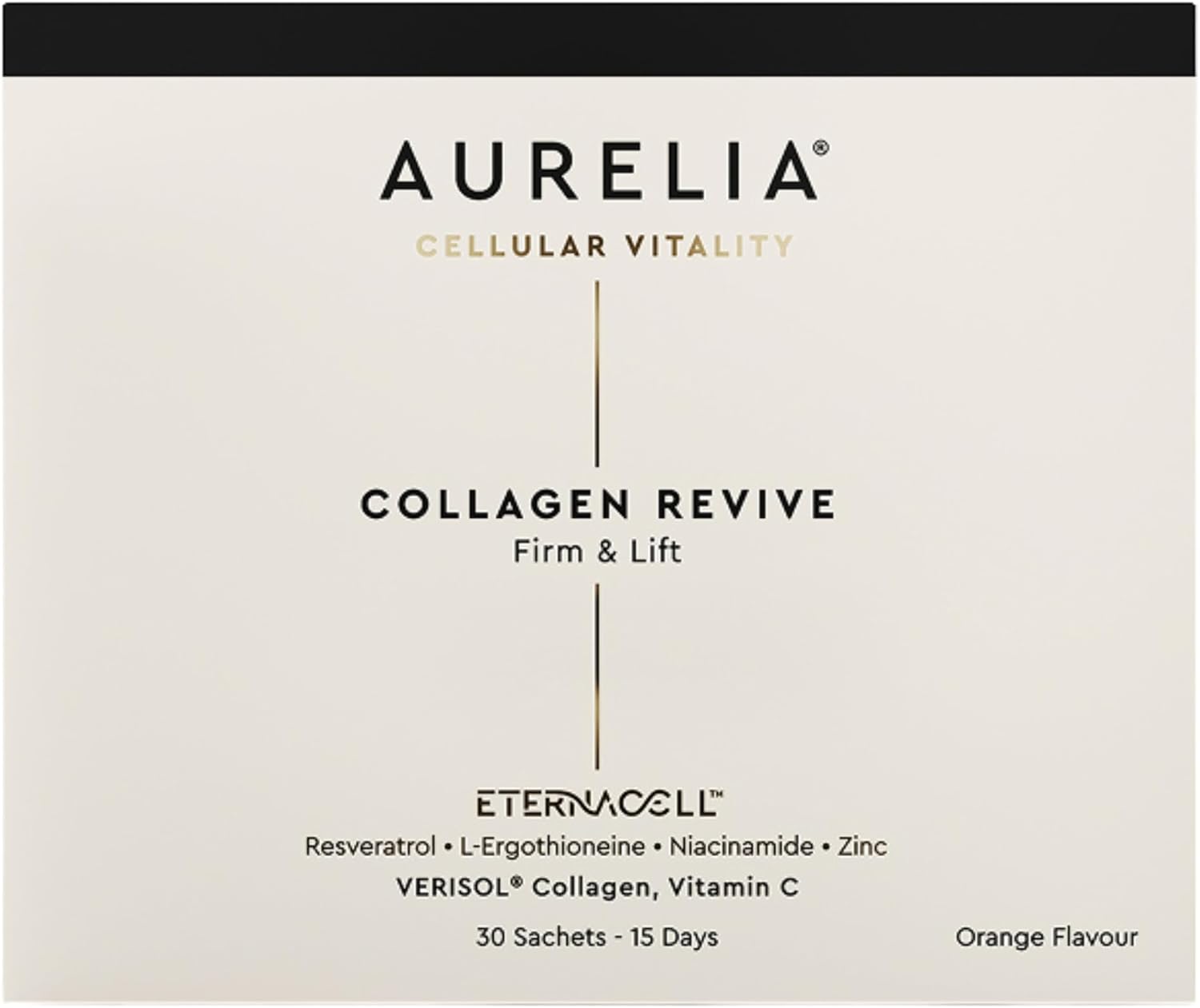 AURELIA Collagen Revive | Advanced Cellular Anti-Aging Supplement | Help Reduce Fine Lines & Wrinkles | with Zinc, Resveratrol, Niacinamide, Ergothioneine & Vitamin C