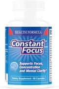 -- Brain Booster - Natural Herbal Brain Health Supplement for All Day Focus - Memory - Concentration - Alertness & Mental Clarity - 60 Tabs