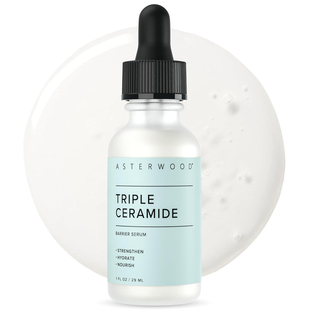 Asterwood Ceramide Barrier Repair Serum - Hydrating, Calming, & Barrier-Restoring Skin Facial Serum - with Triple Ceramide Complex, Squalane, Hyaluronic Acid - Fragrance-Free, Cruelty-Free - 1 Fl Oz