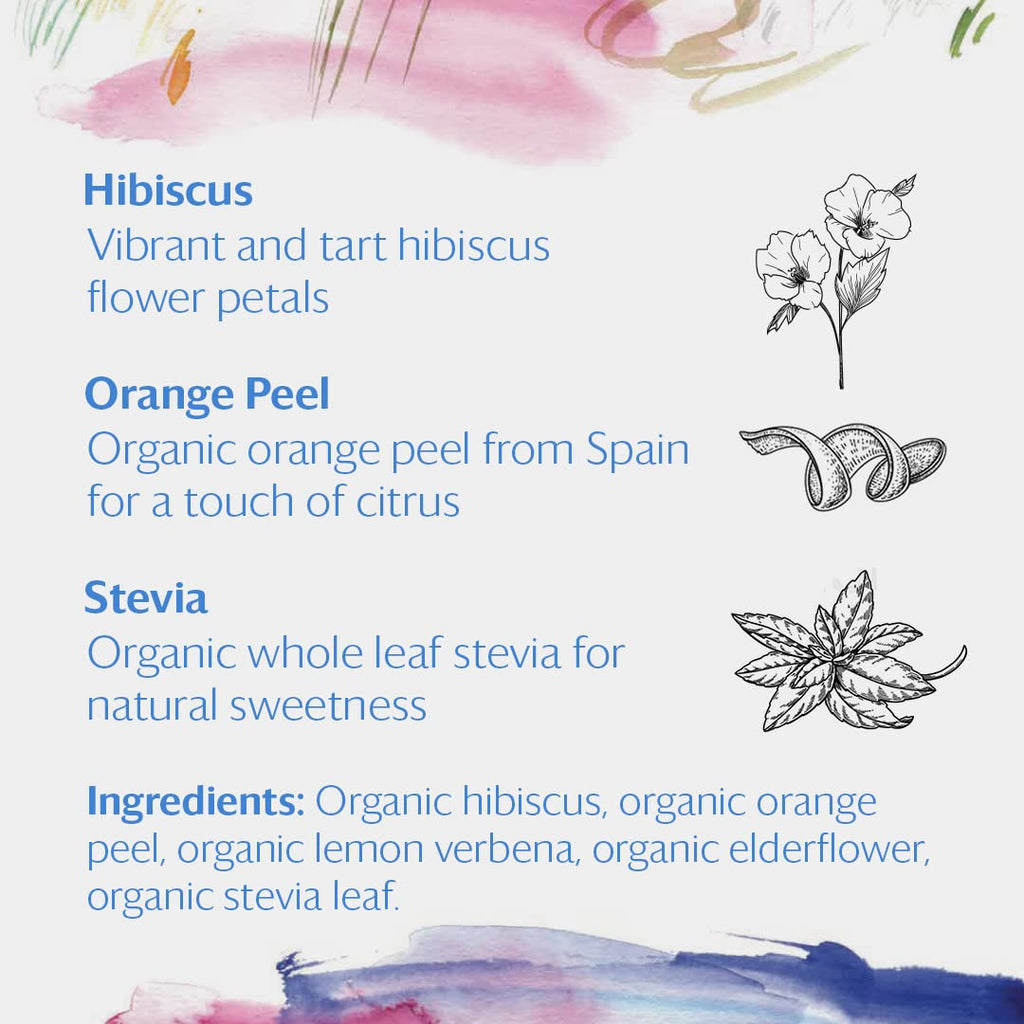 Grace Farms HIBISCUS ORANGE Herbal Tea (16 Pyramid Sachets) | Naturally Sweet, Reviving and Caffeine Free | Organic, Fair Trade and Kosher Certified | Delicious Iced Tea | Gives Back 100% of Profits