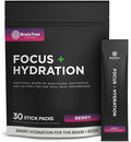 BrainTree Nutrition - Focus + Hydration - Electrolyte Drink Mix - Total Body Hydration - Supports Cognitive Function, Energy & Muscle Recovery - Sugar Free - Berry - 30 Stick Packs
