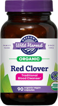 Oregon's Wild Harvest Red Clover Capsules, Non-GMO Organic Herbal Supplements, 90 Count,Organic Red Clover Blossoms and Leaf (Trifolium pratense), Non-GMO Vegan Capsules and Nothing Else