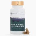 Lion’s Mane + Resveratrol - With 800mg Lion’s Mane Extract & 350mg Trans-Resveratrol Per Serving - Supports Brain & Heart Health - Dietary Supplement - 1 Month Supply - 60 Capsules