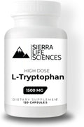 1500mg High Dose L-Tryptophan Max in Easy-to-Swallow Capsules | Gluten-Free, Non-GMO | 40 Servings (Single)