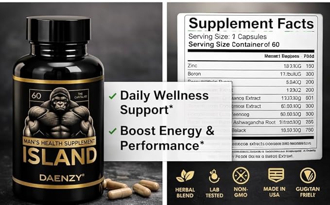 Island Daily Wellness Capsules, Herbal Formula for Energy & Balance, 60 Capsules