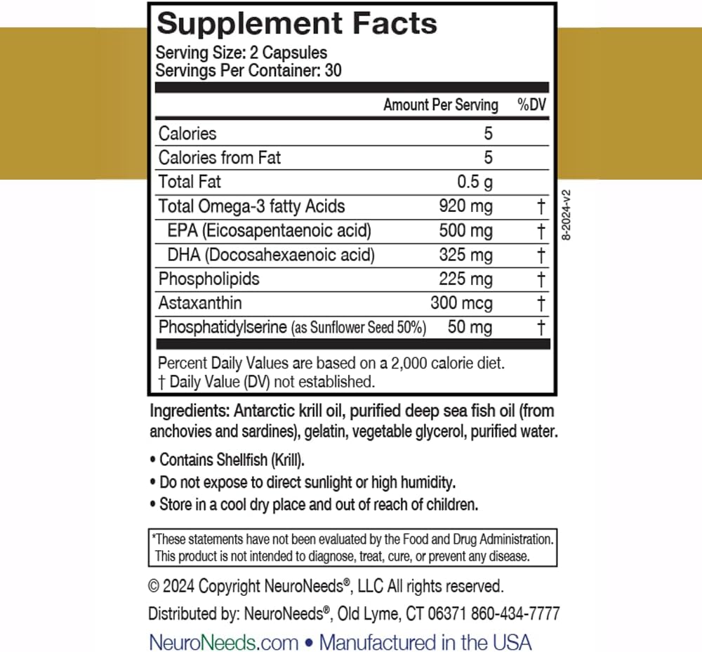 OmegaNeeds Omega-3 Fish Oil Supplement – 1000mg EPA & DHA Per Serving – Supports Brain, Eye, and Heart Health – Burpless, Ultra-Pure, Easy-to-Swallow Softgels – 60 Capsules