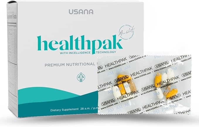 USANA HealthPak with InCelligence Technology and Essential Nutrients and Antioxidants to Support Total Body Health* – Convenient Daily AM/PM Packets – 56 Packets – 28 Day Supply