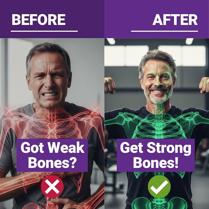 Strong Bone Supplement | 22-in-1 Formula with Glucosamine Sulfate, Calcium, Magnesium, Turmeric, Vitamin D3, B1, K2, B12, Zinc, Enhanced Absorption (180 Veg Caps) | New Roots Herbal