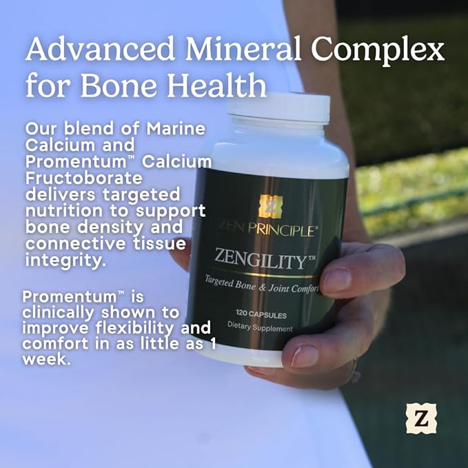 Zen Principle Zengility™ Joint Support & Bone Strength Supplement – Fast-Acting Relief with Glucosamine, MSM, Plant Calcium, Vitamin K2 & D3. Vegan Formula for Mobility, Flexibility & Comfort.