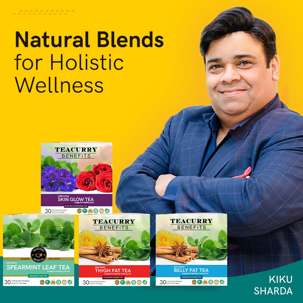 TEACURRY Weight Plus Tea - (1 Month Pack, 30 Tea Bags) - Helps with Healthy Weight