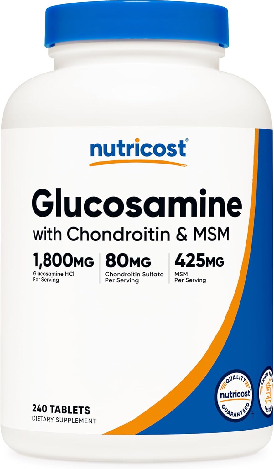 Nutricost Glucosamine 1800mg with Chondroitin & MSM, 240 Tablets, 120 Servings - Non-GMO, Gluten Free