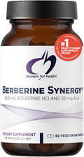 Designs for Health Berberine Synergy - Berberine HCL 400mg + Alpha Lipoic Acid (ALA) for Metabolism, Heart Health + Liver Support - Vegan, Non-GMO Berberine Supplement (60 Capsules)