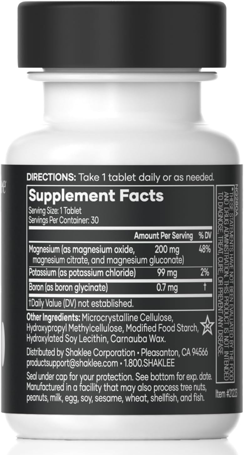 Shaklee -Sustained Release VitalMag - Magnesium Supplement for Nerve, Muscle, and Heart Health - Potassium & Boron Blend - Supports Cardiovascular Health - Easy Digestion - 30 Tablets