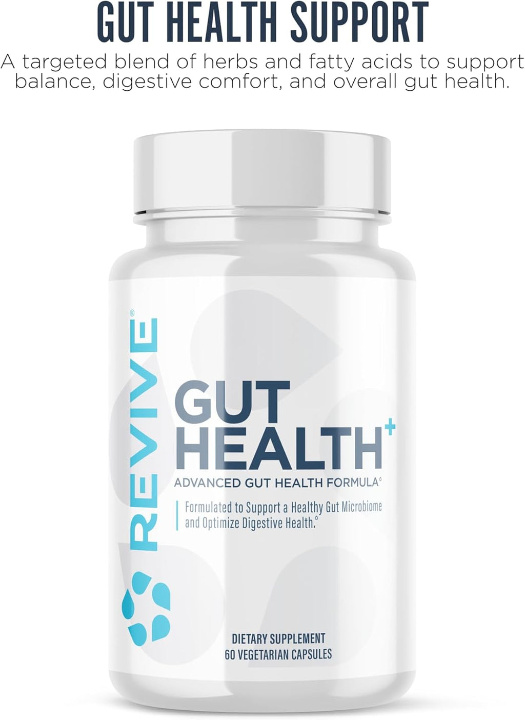 Revive MD Gut Health Supplements for Men & Women - Daily Gut Repair & Digestive Health Support Formula with Thyme, Oregano & Milk Thistle - Vegan-Friendly, Gluten-Free (60 Capsules, 30 Servings)