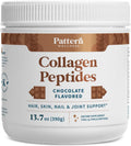 Pattern Wellness Collagen Peptides Powder (Type I & III) - Hair, Nails, Skin and Joint Health - Grass Fed & Pasture Raised - Hydrolyzed Collagen, Non-GMO, Dairy Free, & Keto - Chocolate (13 Oz)