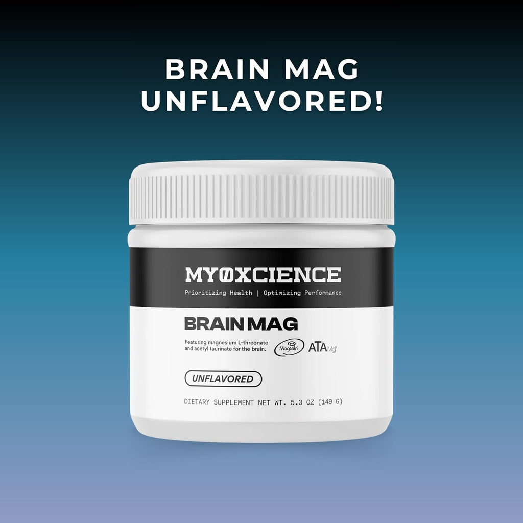 MYOXCIENCE Brain Mag | Magnesium L-Threonate Magtein & Magnesium Glycinate Powder (Unflavored) (60 Servings)